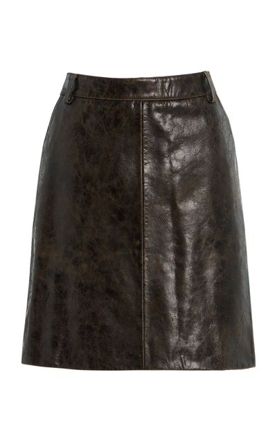 THE GARMENT THE GARMENT Margo Leather Mini Skirt Brown UK 12