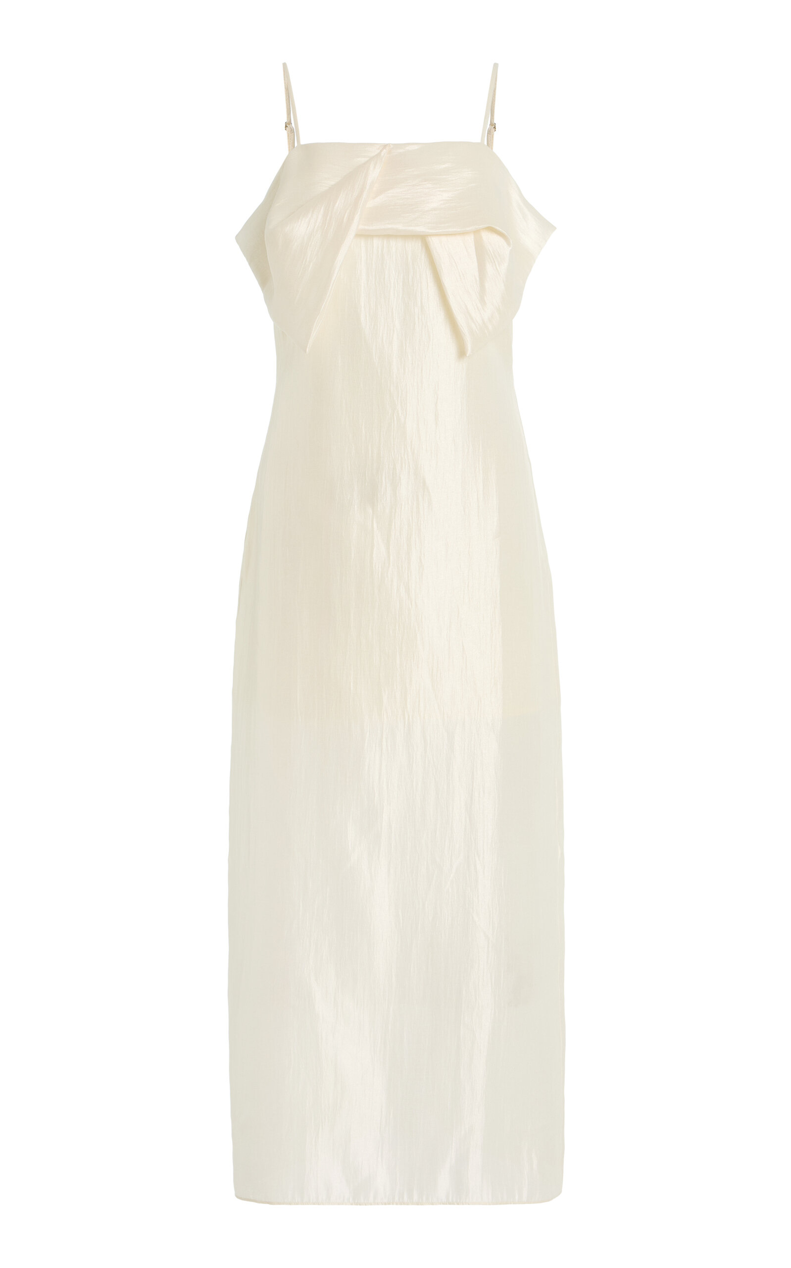 THE GARMENT THE GARMENT Porcha Draped Taffeta Midi Dress Ivory UK 12