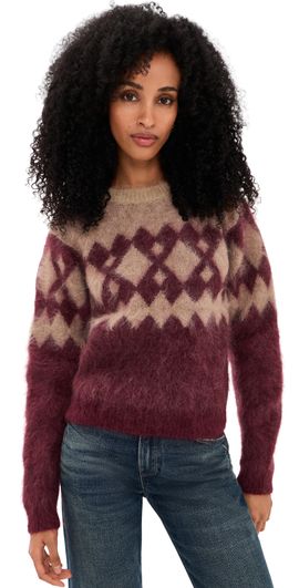 The Garment The Garment Roma Argyle Mohair Sweater Merlot/Raw Artwork