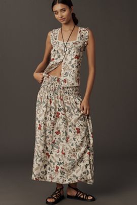 THE GREAT. Canary Silk Maxi Skirt