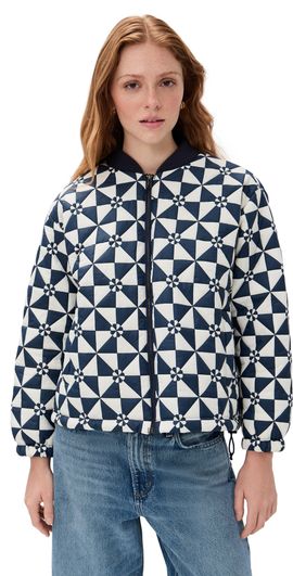 THE GREAT. Outdoors THE GREAT. Outdoors The Alps Puffer Jacket Quilted Vintage Navy