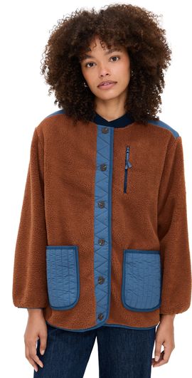 THE GREAT. Outdoors THE GREAT. Outdoors The Plush Tundra Jacket Chocolate/Navy