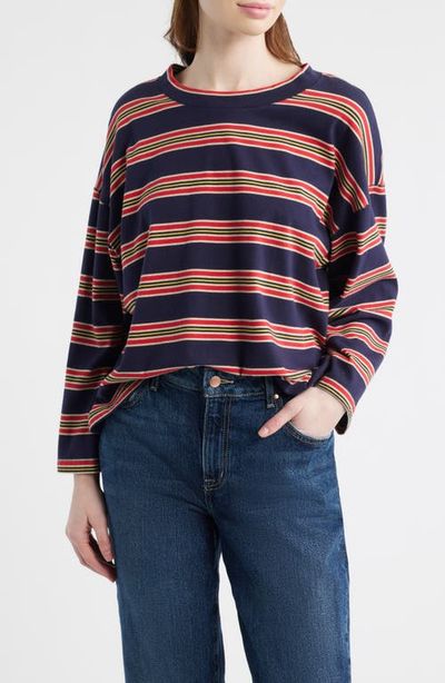 THE GREAT. THE GREAT. Field Stripe Relaxed Fit Cotton T-Shirt