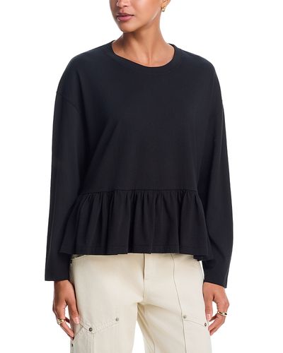 The Great. The Great. Ruffle Long Sleeve Cotton Tee