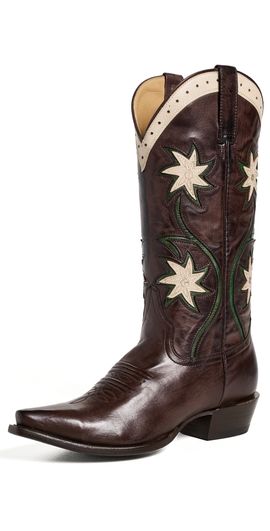 THE GREAT. THE GREAT. Stetson x THE GREAT. Cowboy Boots Brown Floral