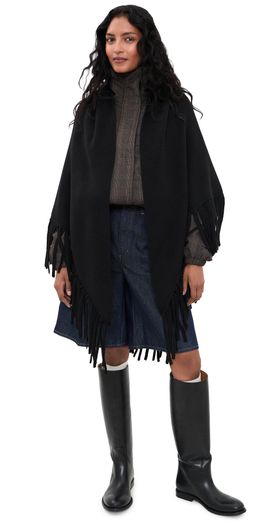 THE GREAT. THE GREAT. The Big Sweater Fringe Scarf Black One
