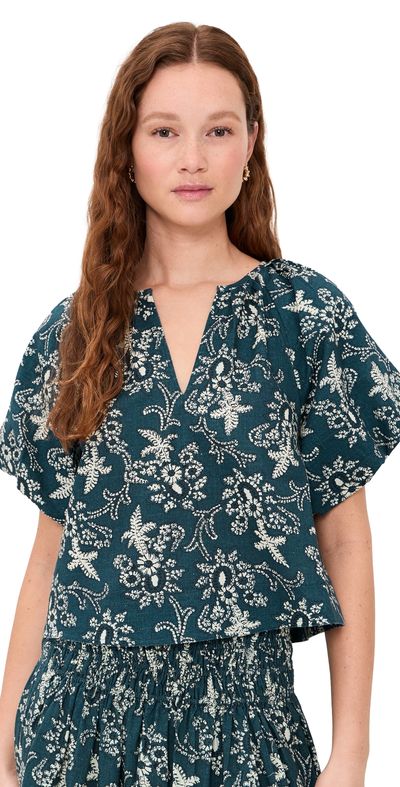 THE GREAT. THE GREAT. The Blythe Top Indigo Bandana
