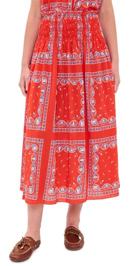THE GREAT. THE GREAT. The Canary Skirt Red Sailboat Bandana