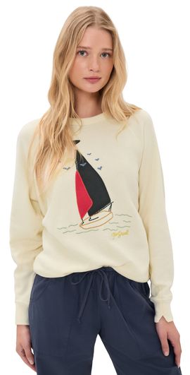 THE GREAT. THE GREAT. The College Sailboat Sweatshirt Washed White