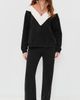 THE GREAT. THE GREAT. The Colorblock Plush Chalet Sweatshirt Almost Black - 5