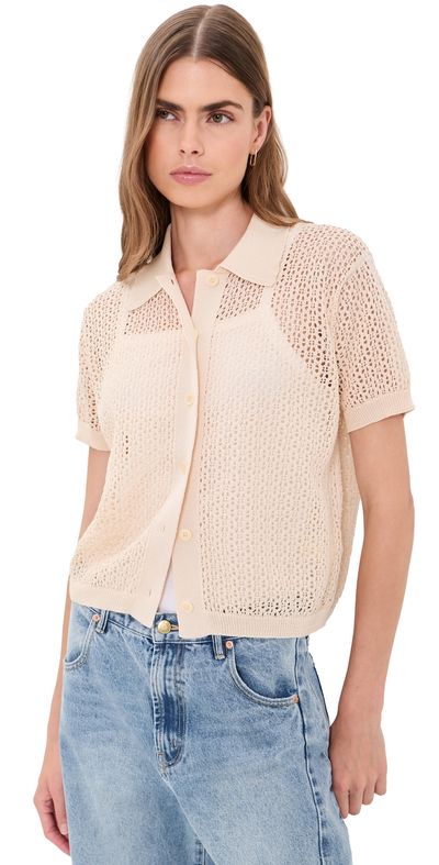 THE GREAT. THE GREAT. The Crochet Polo Natural