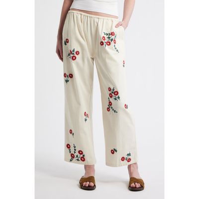 THE GREAT. THE GREAT. The Easy Pant Embroidered Floral Cotton Crop Pants