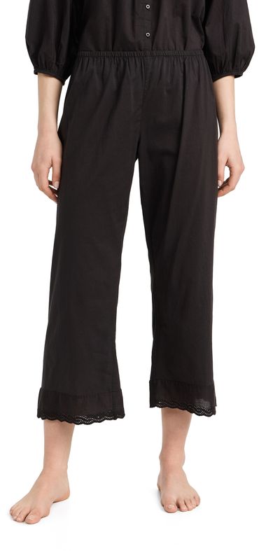 THE GREAT. THE GREAT. The Eyelet Easy Sleep Pants Black 3