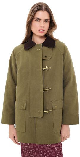 THE GREAT. THE GREAT. The Firefighter Jacket Olive With Chocolate