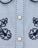 THE GREAT. THE GREAT. THE GREAT x Stetson The Chambray Embroidered Western Shirt Chambray - 6