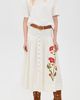 THE GREAT. THE GREAT. THE GREAT x Stetson The Western Embroidered Highland Skirt Cream w/ Chambray Mix Multi - 5