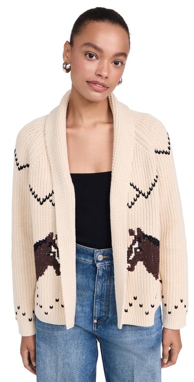 THE GREAT. THE GREAT. The Horse Lodge Cardigan Cream 0