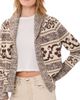 THE GREAT. THE GREAT. The Nordic Flower Lodge Cardigan Marled Chestnut - 1