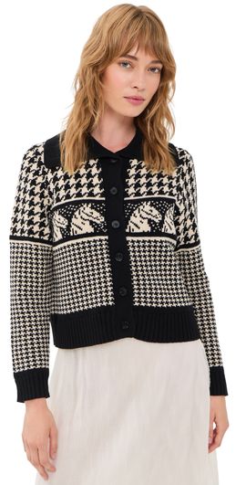 THE GREAT. THE GREAT. The Pony Cardigan Black