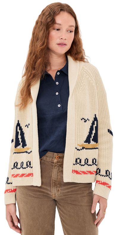 THE GREAT. THE GREAT. The Sailboat Lodge Cardigan Cream