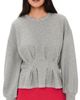 THE GREAT. THE GREAT. The Slouchy Corset Sweatshirt Varsity Grey - 1