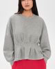 THE GREAT. THE GREAT. The Slouchy Corset Sweatshirt Varsity Grey - 2