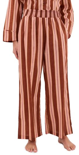 THE GREAT. THE GREAT. The Smocked Sleep Pants Ganache Stripe