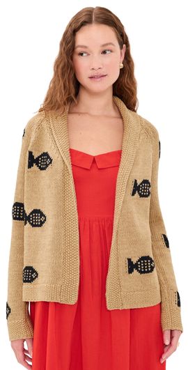 THE GREAT. THE GREAT. The Swimming Fish Lodge Cardigan Natural