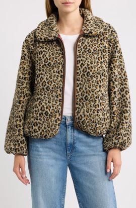 THE GREAT. THE GREAT. The Vail Leopard Print Fleece Jacket