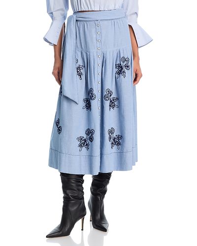 The Great. The Great. x Stetson Chambray Midi Skirt