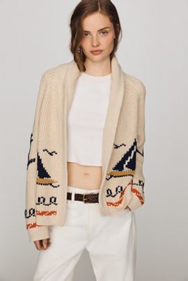 THE GREAT. The Sailboat Cardigan Sweater