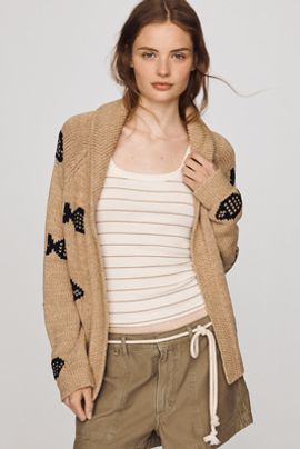 THE GREAT. The Swimming Fish Cardigan Sweater