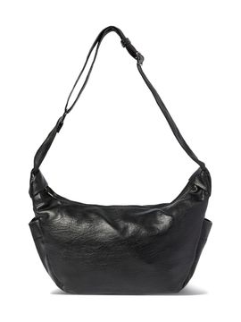 The GREEN Lab Faux Leather Hobo Crossbody Bag [BLACK, BROWN, SILVER]