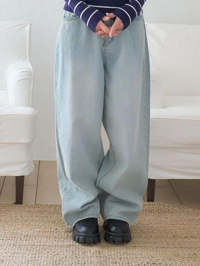 The GREEN Lab Wide-Leg Corduroy Denim [ICE BLUE, GREY]