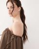 The Kript The Kript boho off-shoulder ruffle top in brown - 2