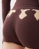 The Kript The Kript cow print knit micro mini shorts in brown - part of a set - 2