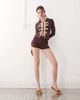 The Kript The Kript cow print knit micro mini shorts in brown - part of a set - 3