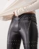 The Kript The Kript low rise leather pants with studs in black - 4