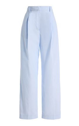 The Latest The Latest Axel Pleated Cotton Poplin WideLeg Trousers