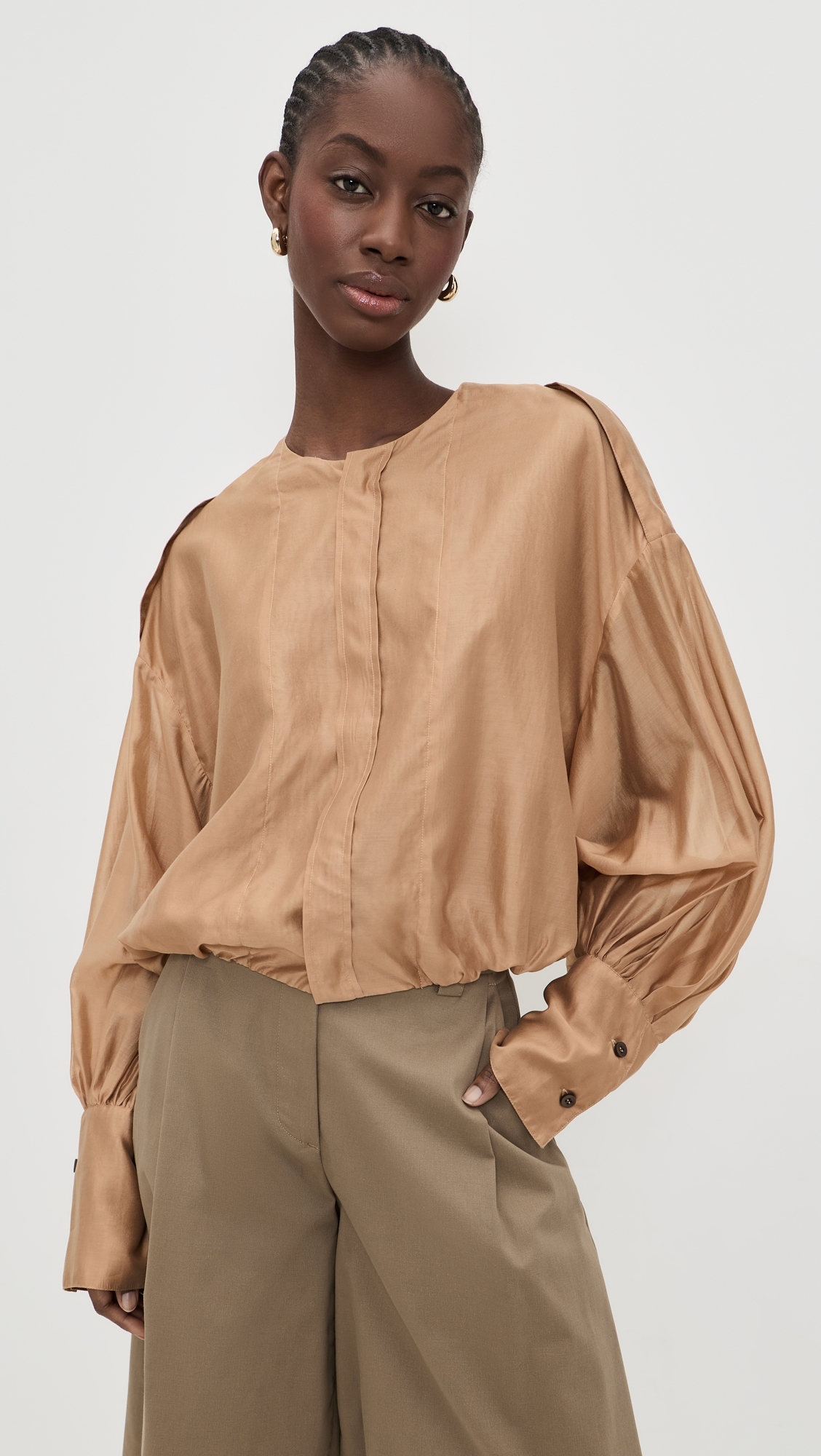 The Latest - Diana Mussola Leggera Shirt Nude