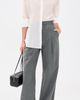 The Latest The Latest Dina Gabardine Trousers Grey Melange - 5