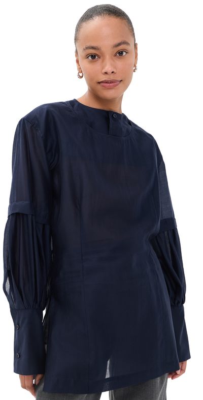 The Latest The Latest Erin Muslin Blouse Night Blue