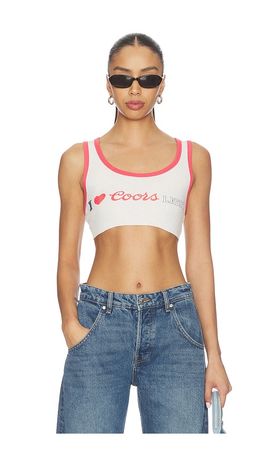 The Laundry Room The Laundry Room I Heart Coors Light Super Crop Rib Tank Top