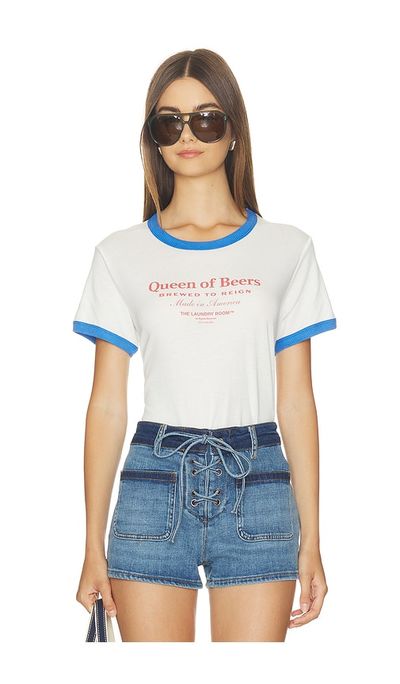 The Laundry Room The Laundry Room Queen Of Beers Perfect Ringer Tee