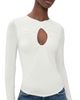 The Line by K The Line by K Demi Long Sleeve Keyhole Top White - 1