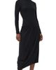 The Line by K The Line by K Jan Open Back Draped Dress Black - 1