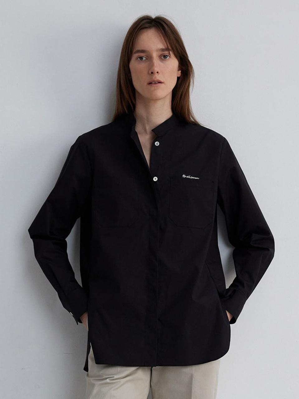 The Loom BAND COLLAR SHIRT [BLACK]