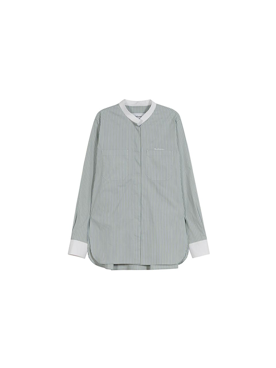 The Loom Band Collar Stripe Shirt [Green]