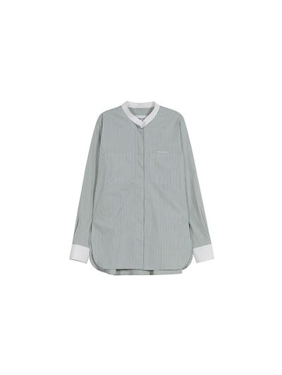 The Loom Band Collar Stripe Shirt [Green]