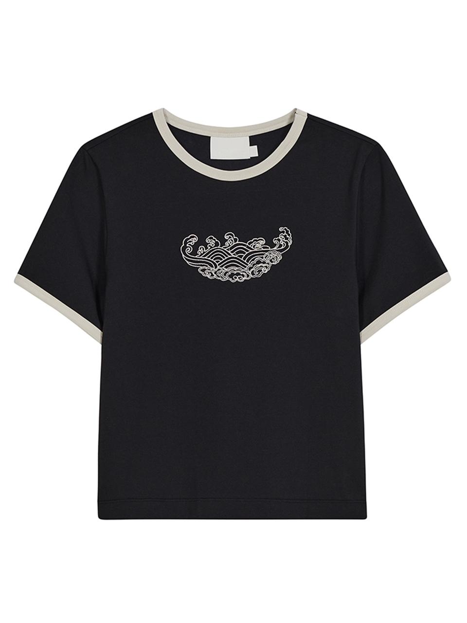 The Loom COLORATION EMBROIDERED TEE [BLACK]